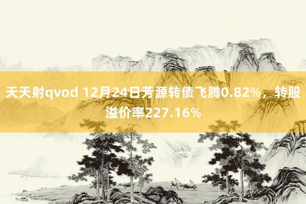 天天射qvod 12月24日芳源转债飞腾0.82%，转股溢价率227.16%