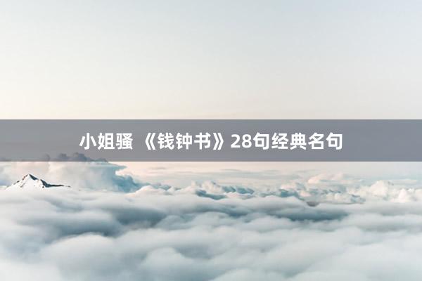 小姐骚 《钱钟书》28句经典名句